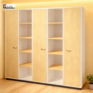 Armoire de bureau élégante, simple et moderne en bois avec étagère assortie Boss Desk - Product Image 1