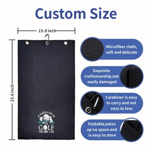 Serviette de golf brodée personnalisée en microfibre avec poche magnétique Serviette de golf gaufrée en microfibre avec logo - Product Image 3