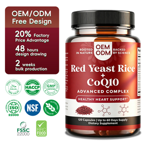 Cápsulas <span class=keywords><strong>de</strong></span> <span class=keywords><strong>Arroz</strong></span> <span class=keywords><strong>de</strong></span> Levadura Roja CoQ10 OEM/ODM, Fórmula Natural <span class=keywords><strong>para</strong></span> la Salud del Corazón, Apoyo al <span class=keywords><strong>Colesterol</strong></span>, Bienestar Cardiovascular <span class=keywords><strong>para</strong></span> Adultos - Product Image 1