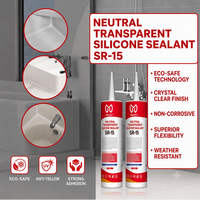 Scellant en silicone semi-transparent à faible odeur SR-15 pour la décoration intérieure, non corrosif, durcissement neutre, colle à verre inodore