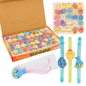 Easter Glow In The Dark Ring Flashing Bunny Pendant Bracelet Toy For Youth PVC Material Easter Decoration - Product Image 5