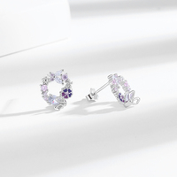 925 Sterling Silber neue Blumen form Ohrring für Frauen