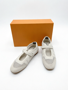 Zapatos Planos de Malla para Mujer, Estilo Mary Jane, Punta Puntiaguda, Transpirables, con Correa Hueca, Zapatos Casuales de Ballet, Suaves para Caminar - Product Image 1