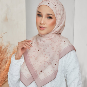Bandanas étnicas para mujer de tela de encaje coreano sedoso de gasa de algodón Premium con estampado personalizado de Malasia para hiyab chal Tudung Bawal - Product Image 1