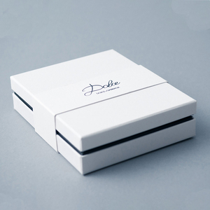 Boîte à couvercle <span class=keywords><strong>amovible</strong></span> en carton blanc Boîte cadeau de luxe en papier doré avec plateau en mousse - Product Image 5
