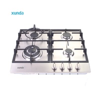 Table de cuisson à gaz encastrable Xunda 60 cm en acier inoxydable, 4 brûleurs, pour cuisine domestique et hôtels