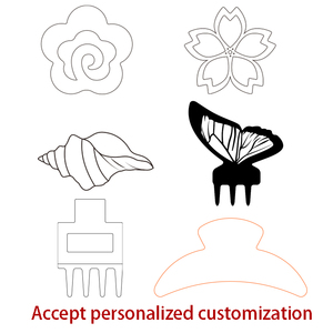 Pinzas de Pelo Cuadradas Marrones de Diseño Creativo, Pinzas de Pelo de un Solo Color para Niñas, Pinza de Pelo de Acetato Personalizable con Flores de Dibujos Animados - Product Image 4