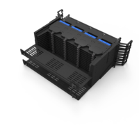 Panneau de brassage fibre optique ODF à montage en rack, cassette SC LC MPO, 1U 2U 4U, 144 288 576 cœurs, aluminium RAL9005 NOIR
