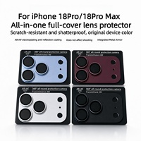 Protection d'objectif d'appareil photo en verre trempé 9H 3D Metal Armor pour téléphone portable 18/17 Pro Max anti-reflet (AR)