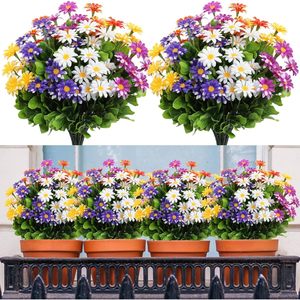 Bouquet de marguerites artificielles imitation Sentai, fleurs en plastique pour décoration intérieure et extérieure, balcon, salon, arrangement de table - Product Image 1
