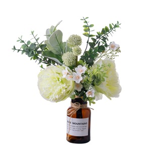 CallaFloral Ramo de Flores Artificiales de Peonía y Eucalipto para Decoración del Hogar y Bodas CF01177 - Product Image 5