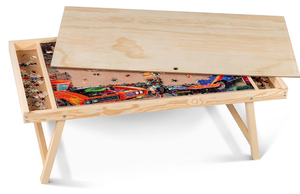 Table de puzzle <span class=keywords><strong>en</strong></span> bois pour bébé<span class=keywords><strong>s</strong></span> et enfants, design rectangulaire, meubles de salon et de chambre à coucher, table de puzzle pliable - Product Image 4