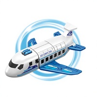 QS Figurine Robot Avion Transformable 2-en-1 Jouet de Déformation Flexible avec Carte à Gratter pour Enfants 6+