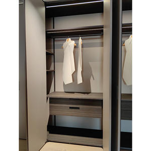 <span class=keywords><strong>Armario</strong></span> de madera de 6 puertas económico dormitorio de lujo moderno construido al amanecer con estanterías integradas y rieles colgantes - Product Image 2