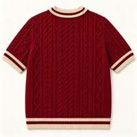 Pulls tricotés pour hommes à manches courtes avec broderie animale et lettres, vente en gros en usine, OEM