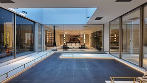 Maison résidentielle <span class=keywords><strong>Porte</strong></span> coulissante électrique automatique à rupture <span class=keywords><strong>de</strong></span> pont thermique commerciale à usage intensif <span class=keywords><strong>Porte</strong></span> coulissante mince patio en aluminium et verre - Product Image 3