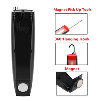 Lampe de travail LED COB multifonction rechargeable par USB, base magnétique, torche télescopique, outil de ramassage, lampe de poche