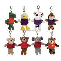 Porte-clés personnalisé en peluche, Mini lapin en peluche, jouet en gros, mignon lapin rose en peluche Animal porte-clés