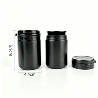En stock – Bouteille vide en plastique HDPE noir mat de 60 ml (2 oz) à large ouverture pour Xylitol avec bouchon déchirable
