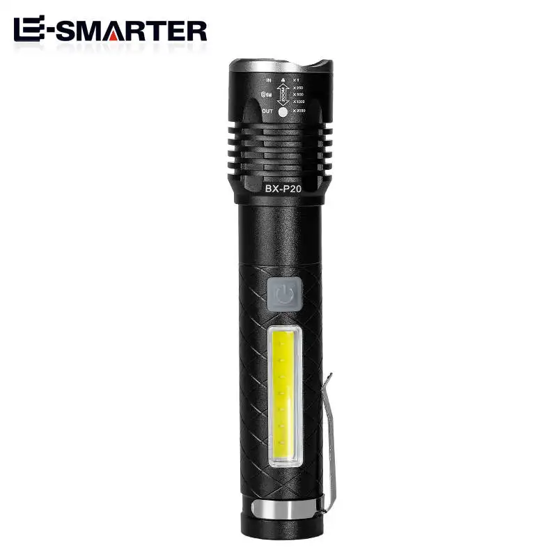 Promocional barato Edc Zoomable Usb carga antorcha bolsillo antorcha Mini Led impermeable linterna