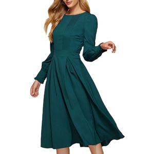 Printemps et été mode femmes décontracté lâche élégant robe à manches longues nouvelles femmes lanterne manches carrière robes - Product Image 1