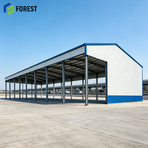 Nave Industrial Resistente a la Intemperie con Estructura de Acero en Sección H, Semiabierta, para Almacenamiento a Granel, de Gran Envergadura, Diseño Personalizado para Maquinaria - Product Image 1