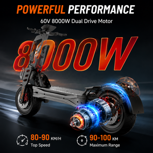 สกู๊ตเตอร์อลูมิเนียม 60V ขับเคลื่อนสองล้อ รุ่น F9 NFC ความเร็วสูงสุด 90 กม./ชม. ยางสำหรับถนนขนาด 12 นิ้ว ระยะทางวิ่งไกล 100 กม. - Product Image 2