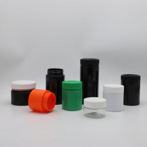 Frasco de crema de plástico PET verde claro de boca ancha de flores secas 40DR respetuoso con el medio ambiente con tapa resistente a los niños y embalaje sostenible - Product Image 3