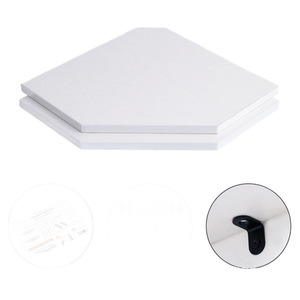 Corner <b>Shelf</b> White Polygon <b>Wall</b> <b>Mounted</b> Durable Storage Organizer For Kitchen Home Decor - Product Image 1