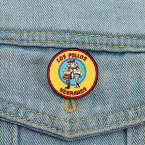 Los Pollos Hermanos Zachte Knop Pin Schattige Metalen Cartoon Minnaar Broche Revers Badge Grappige Mode Sieraden Cadeau Voor Vrienden Groothandel - Product Image 1