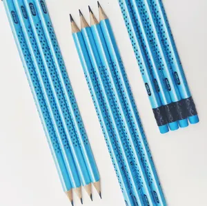 قلم رصاص OEM قلم رصاص قياسي ثلاثي الأبعاد شعار مخصص خشبي HB قلم رصاص 2B