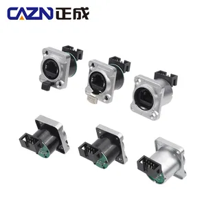 Wall Panel Cable Mount Industrial RJ45 waterproof Connector Network Pass through Ethernet EtherCon Connector IP65