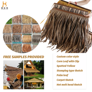 Nhà sản xuất cỏ nhân tạo tổng hợp thatch mái bán buôn Tranh khô cỏ mái PVC gạch cỏ thatch mái cho trang trại - Product Image 3