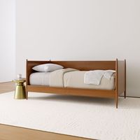 MAEVE Lit de repos multifonctionnel en chêne massif, design moderne et durable, couleur personnalisable, idéal pour chambre d'amis et salon