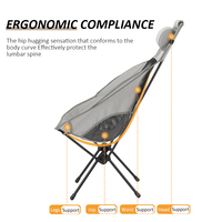 Chaise de plage pliable portable moderne en aluminium léger, personnalisée en usine, avec double poteau, chaise lune de camping avec coussin, robuste