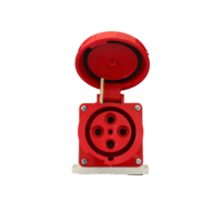 Prise murale industrielle HFE 380V 63A, connecteur d'alimentation monophasé, protection IP67