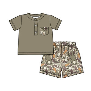 Shorts décontractés pour enfants en coton et élasthanne, motifs camouflage, nouvelle collection Pâques, tenues pour tout-petits, vêtements de printemps et d'automne, collection boutique personnalisée - Product Image 2