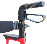 Fauteuil roulant de transport pliable et déambulateur 2 en 1 avec accoudoir et repose-pieds détachables TRA08