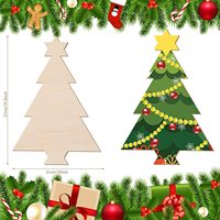 Vente en gros de supports d'arbre de Noël modernes en bois, découpés au laser et polis, pré-perforés, pour la peinture artistique DIY, la gravure et les fournitures de Noël