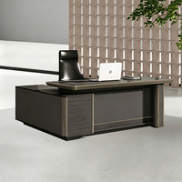 Table de direction en bois de noyer foncé de 1.6m de longueur bureau de cabine d'ordinateur d'angle en forme de L avec tiroir réversible