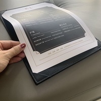 Menu personnalisé en cuir PU noir, 1 page, dossier de menu haut de gamme pour restaurant avec logo