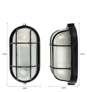 Ip65 hình bầu dục và hình tròn công nghiệp Đèn tường <span class=keywords><strong>E27</strong></span> chủ độ ẩm bằng chứng Đen vách ngăn LED Tường ánh sáng - Product Image 5