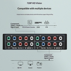 Caja Conmutadora de <span class=keywords><strong>Video</strong></span> AV de 3 Entradas y 1 Salida, 3 Puertos, 5 RCA, Cable YPbPr, Selector de Componentes RGB, Conmutador AV de 3 Vías, Plug and Play - Product Image 4