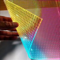 Écran LED holographique flexible P6.25, film LED haute transparence, adhésif pour fenêtre en verre, affichage LED intérieur, mur vidéo holographique 3D