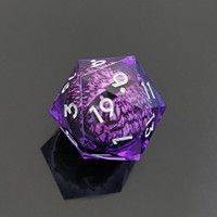 MINI PLANET 35MM Jeu de dés RPG polyédriques faits à la main, dés de jeu de société DND Dragon et Donjons en résine à cœur liquide Œil de Dragon Vert