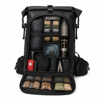 Sac à dos de randonnée imperméable 1000D robuste avec système MOLLE, fermeture roll-top, pour camping en extérieur, avec système d'hydratation OEM ODM