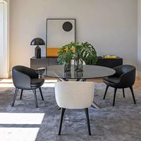 Chaise de salle à manger moderne en cuir véritable de style italien, fauteuil avec accoudoirs en mousse élastique haute densité, pour salon, hôtel, restaurant