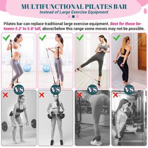 Kit de Barra de Resistencia para Pilates, Portátil y Ecológico, con Barra de Yoga Multifuncional y Hebilla de Ajuste Resistente, en Bolsa - Product Image 3