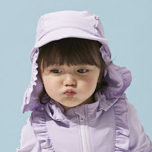 Protection solaire à rabat pour bébé Upf50 Chapeau de plage pour bambins personnalisé pour l'extérieur Chapeaux d'été pour bébé de 3 ans pour filles avec protection des oreilles et du cou - Product Image 2