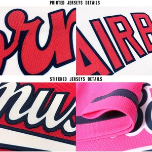 Custom Girls Navy Red <b>Baseball</b> Jersey V-Neck Short Sleeve Personalized Moisture Wicking Uniform Shirt Regular Fit - Product Image 5